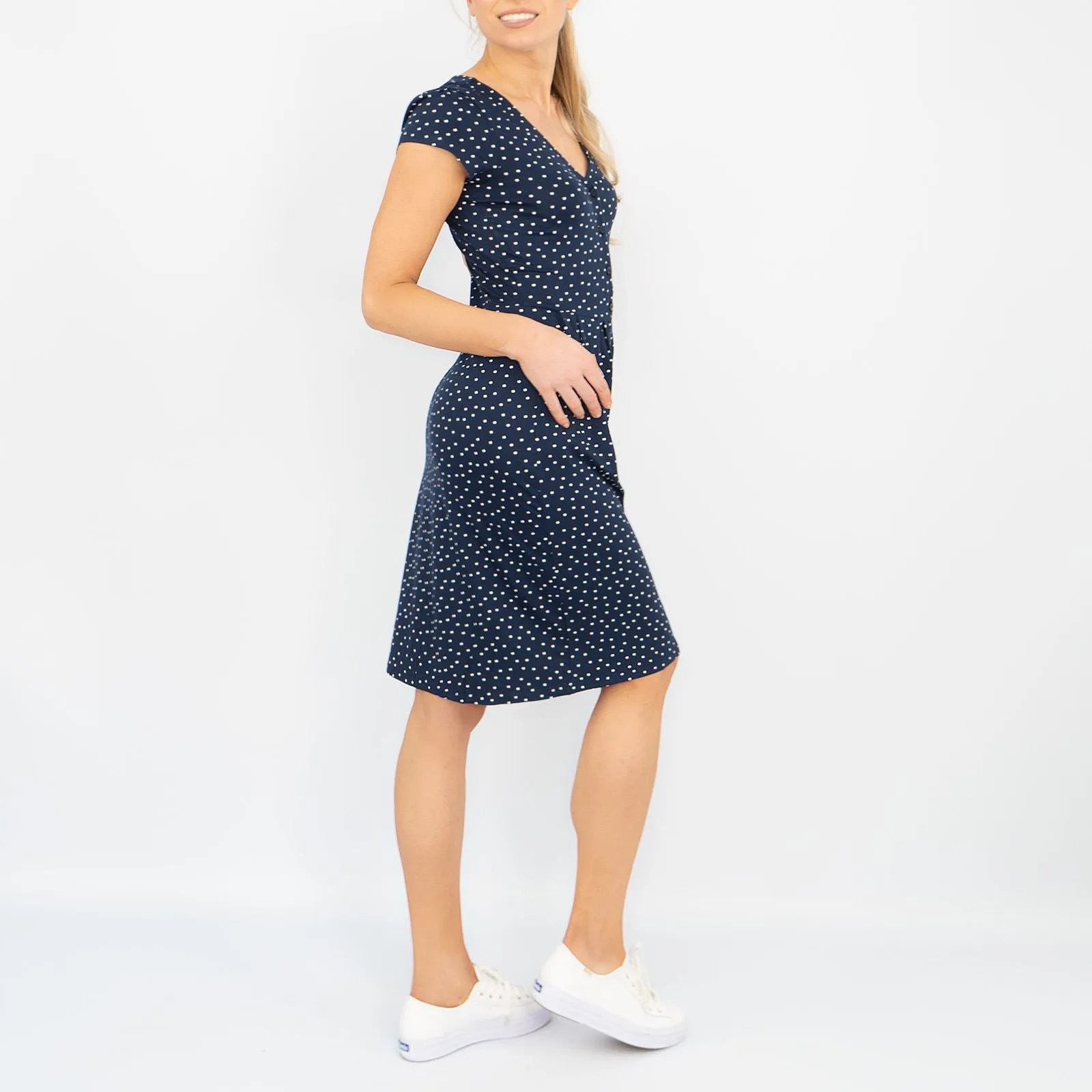 Boden Alberta Jersey Polka Dot Dress