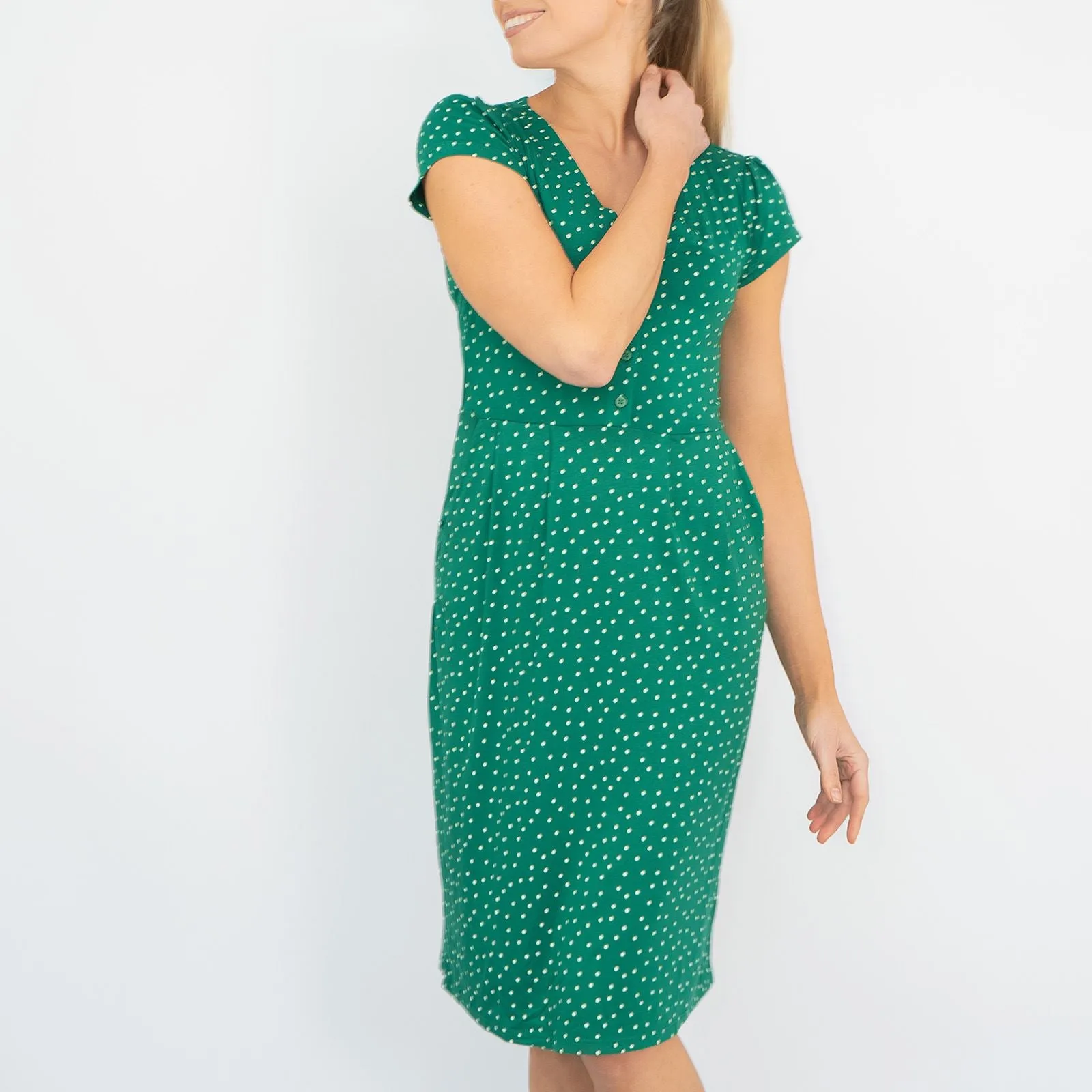 Boden Alberta Jersey Polka Dot Dress