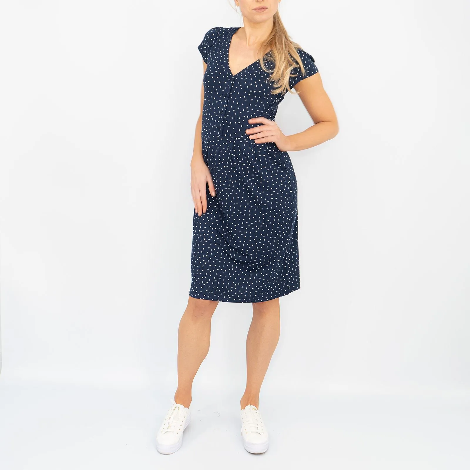 Boden Alberta Jersey Polka Dot Dress