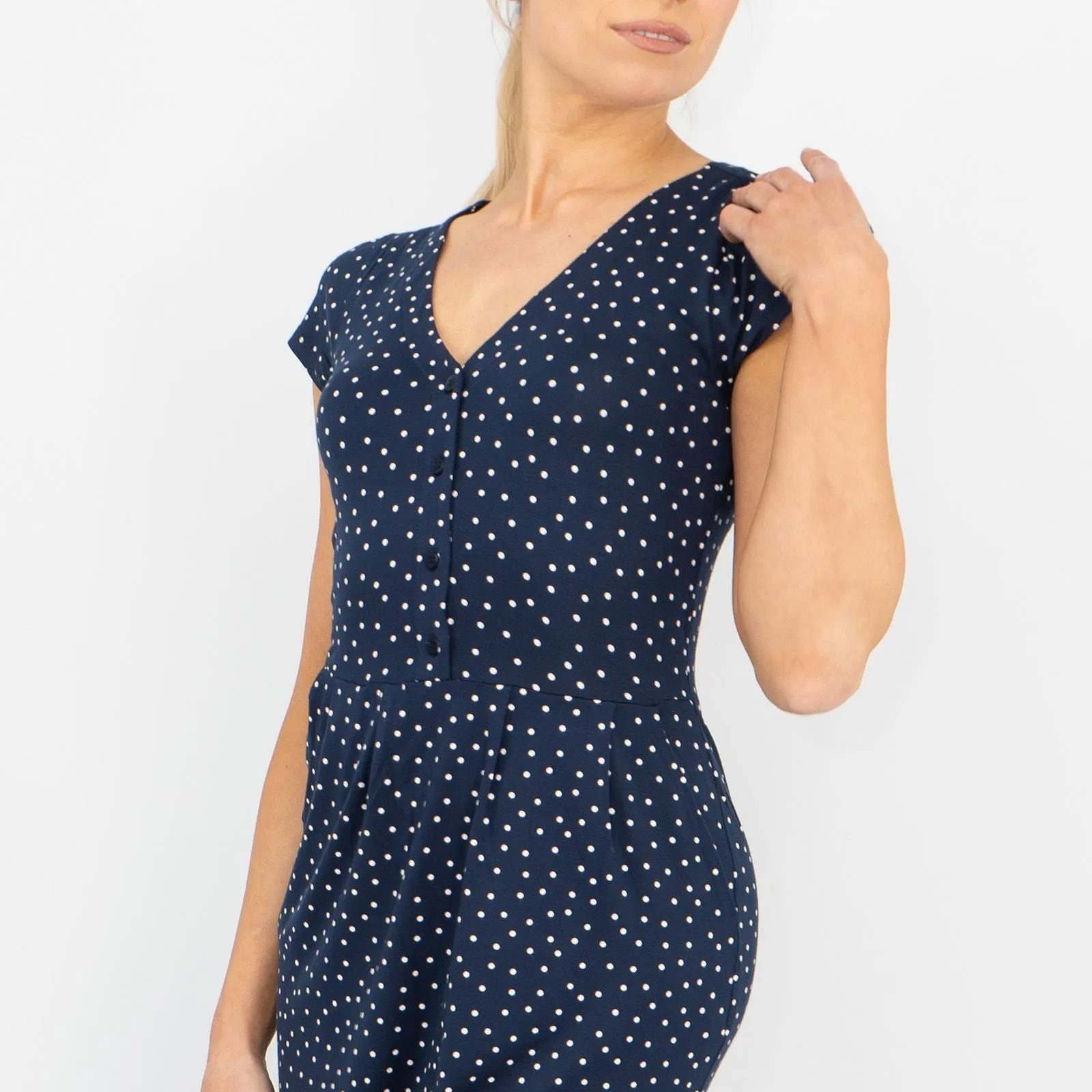 Boden Alberta Jersey Polka Dot Dress