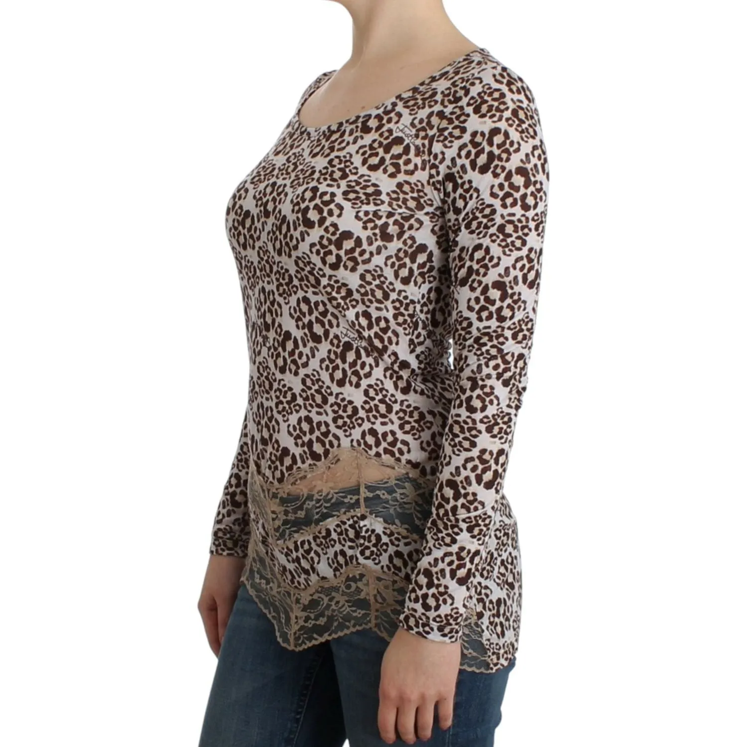 Cavalli Elegant Floral Lace Longsleeve Top