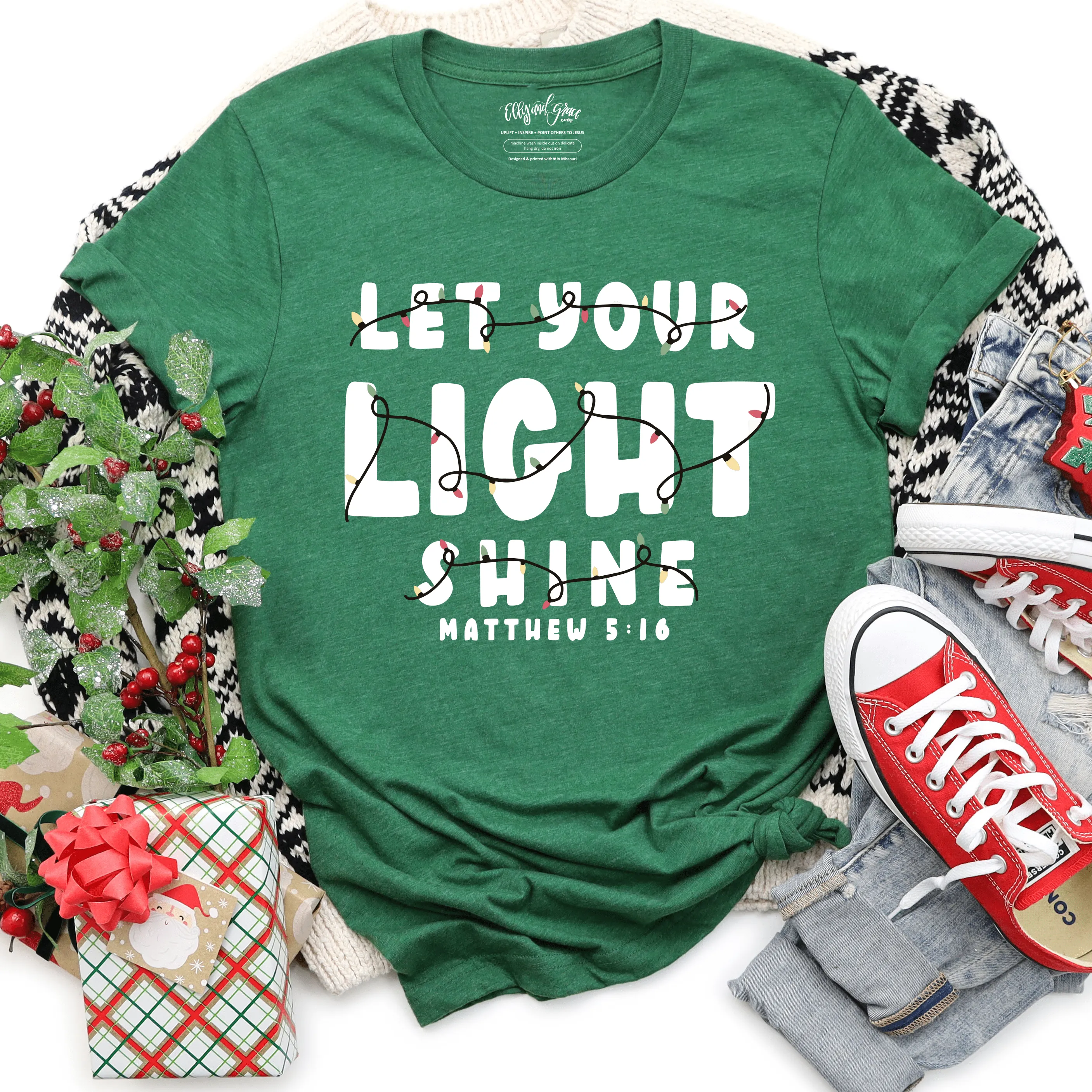 Christmas Let Your Light Shine Multicolor Unisex Shirt