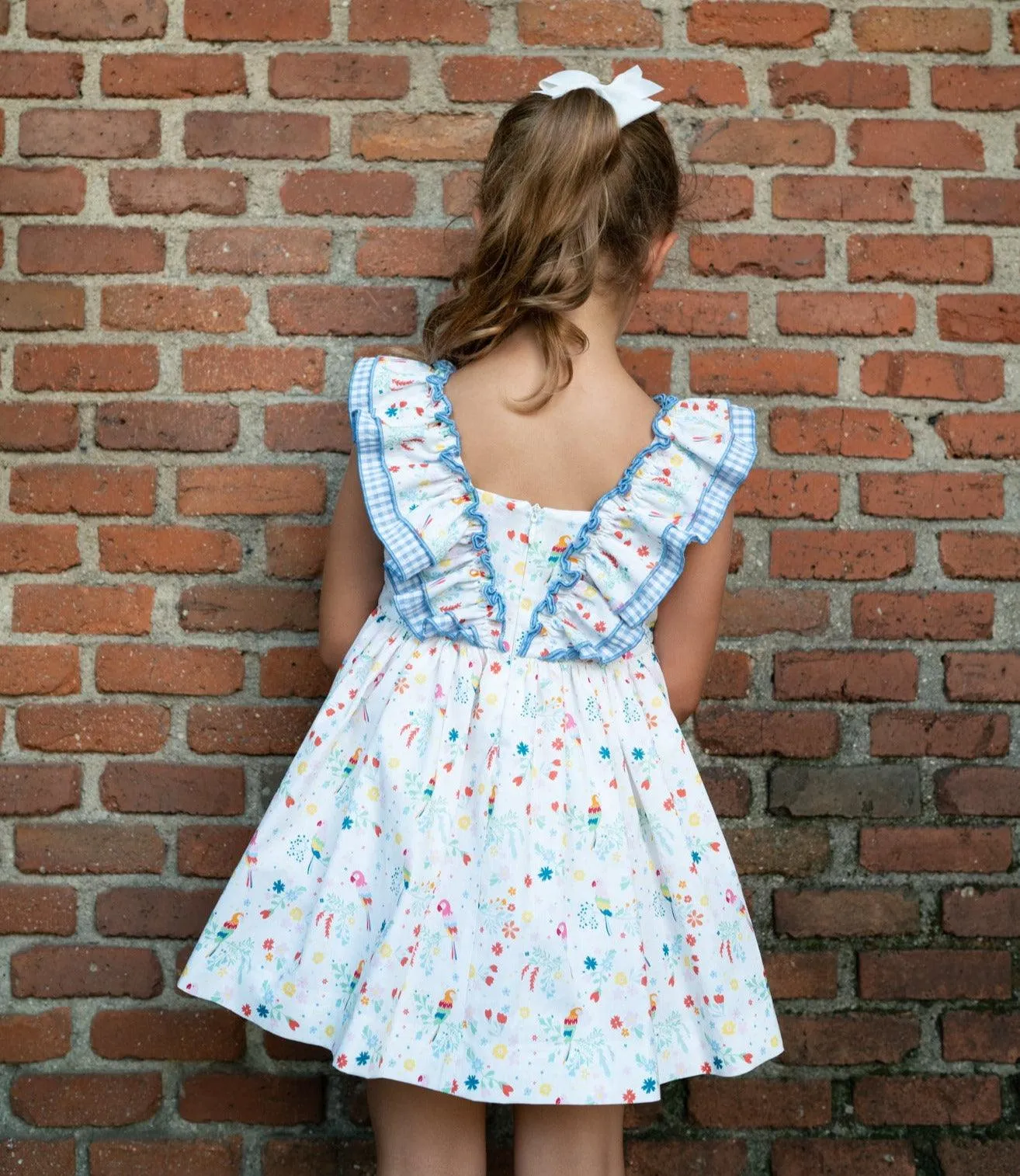 CLEARANCE SALE - El Copo Lililu SS24 - Girls Multi Colour Parrot Print Dress