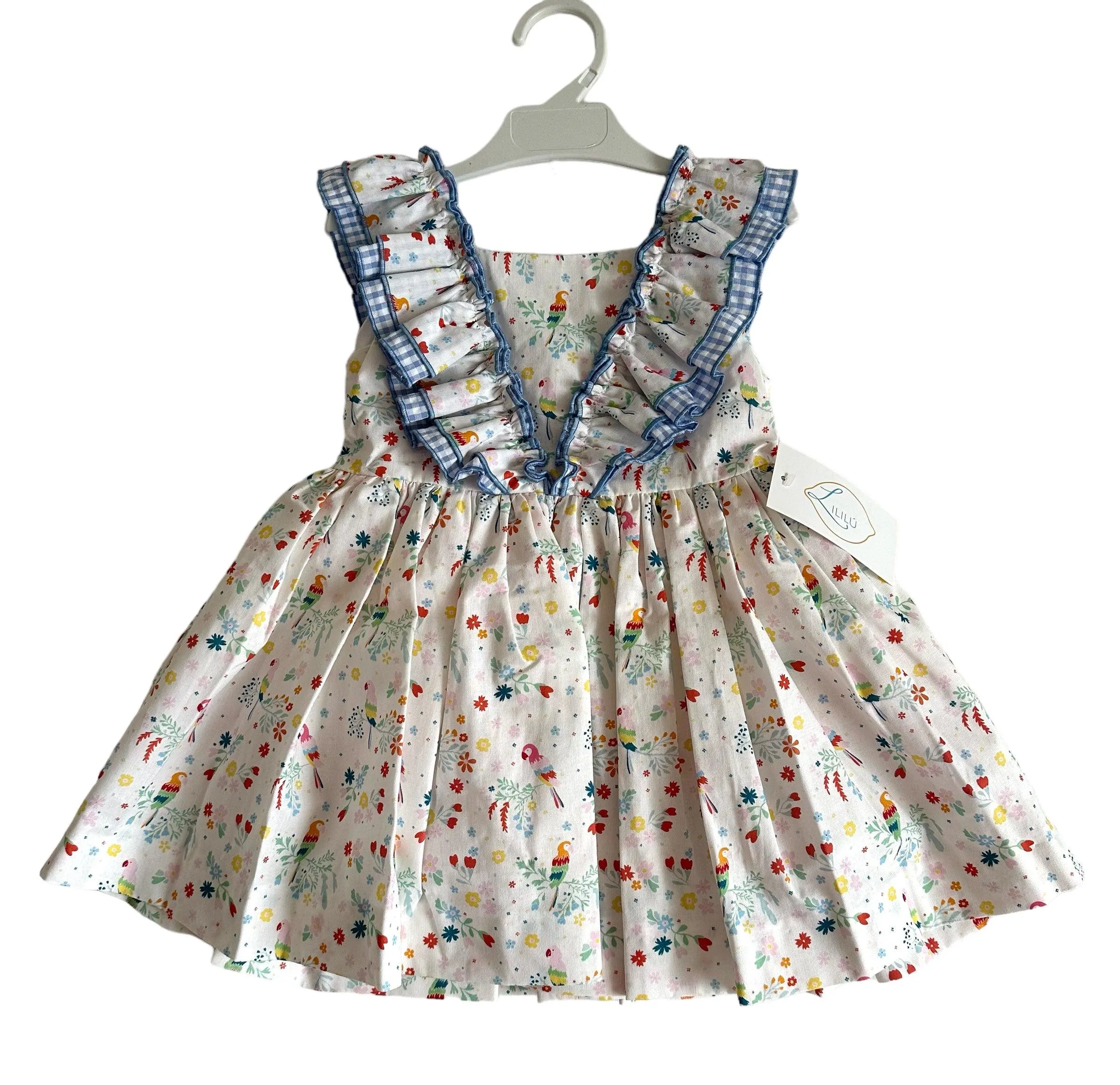 CLEARANCE SALE - El Copo Lililu SS24 - Girls Multi Colour Parrot Print Dress