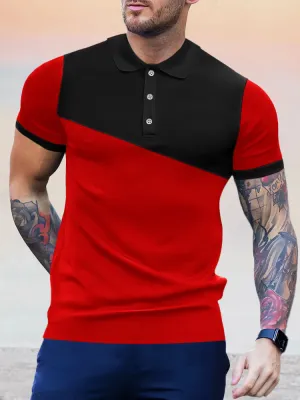 Coofandy Casual Color Blocking Polo Shirt