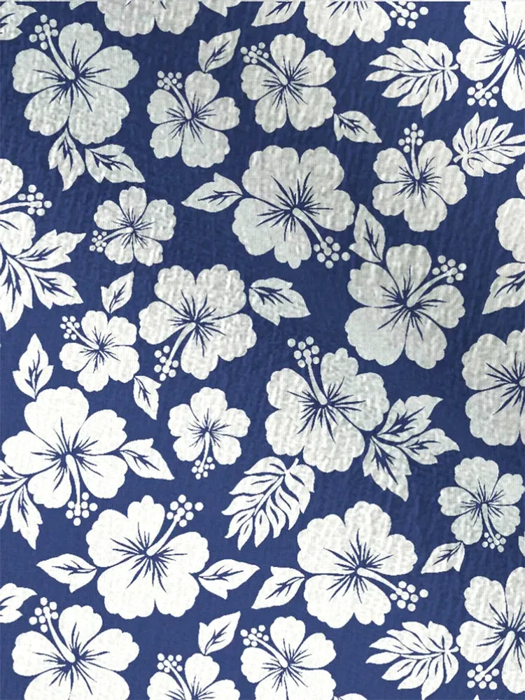 Coofandy Hawaiian Flower Printed Cotton Linen Holiday Shirt