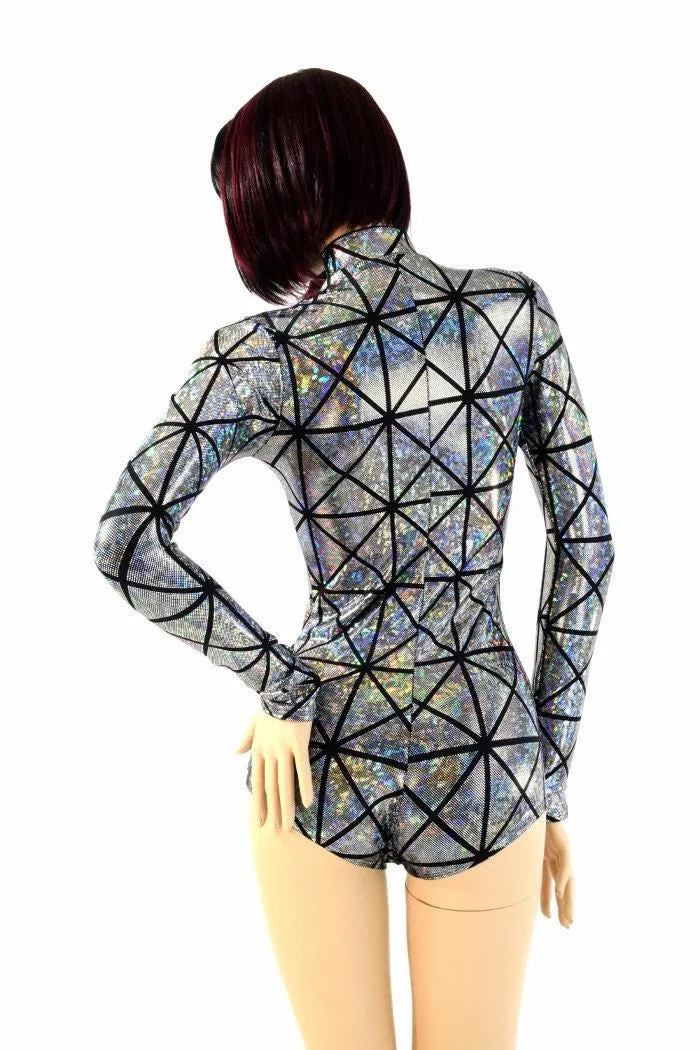 Cracked Tile "Stella" Zipper Romper