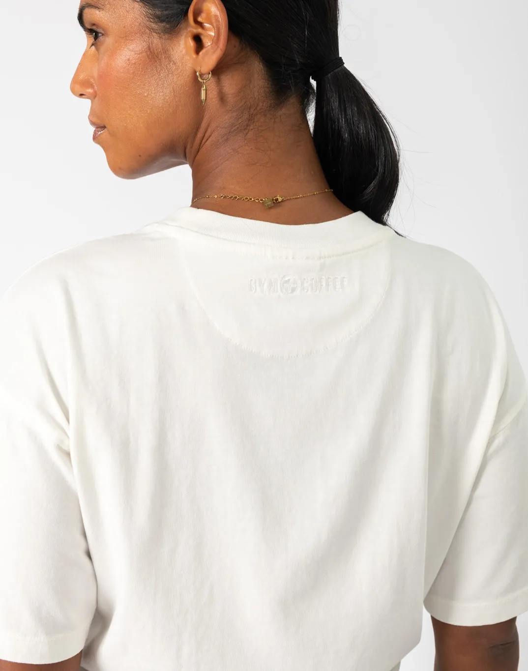 Dart Crop Tee in Ivory White