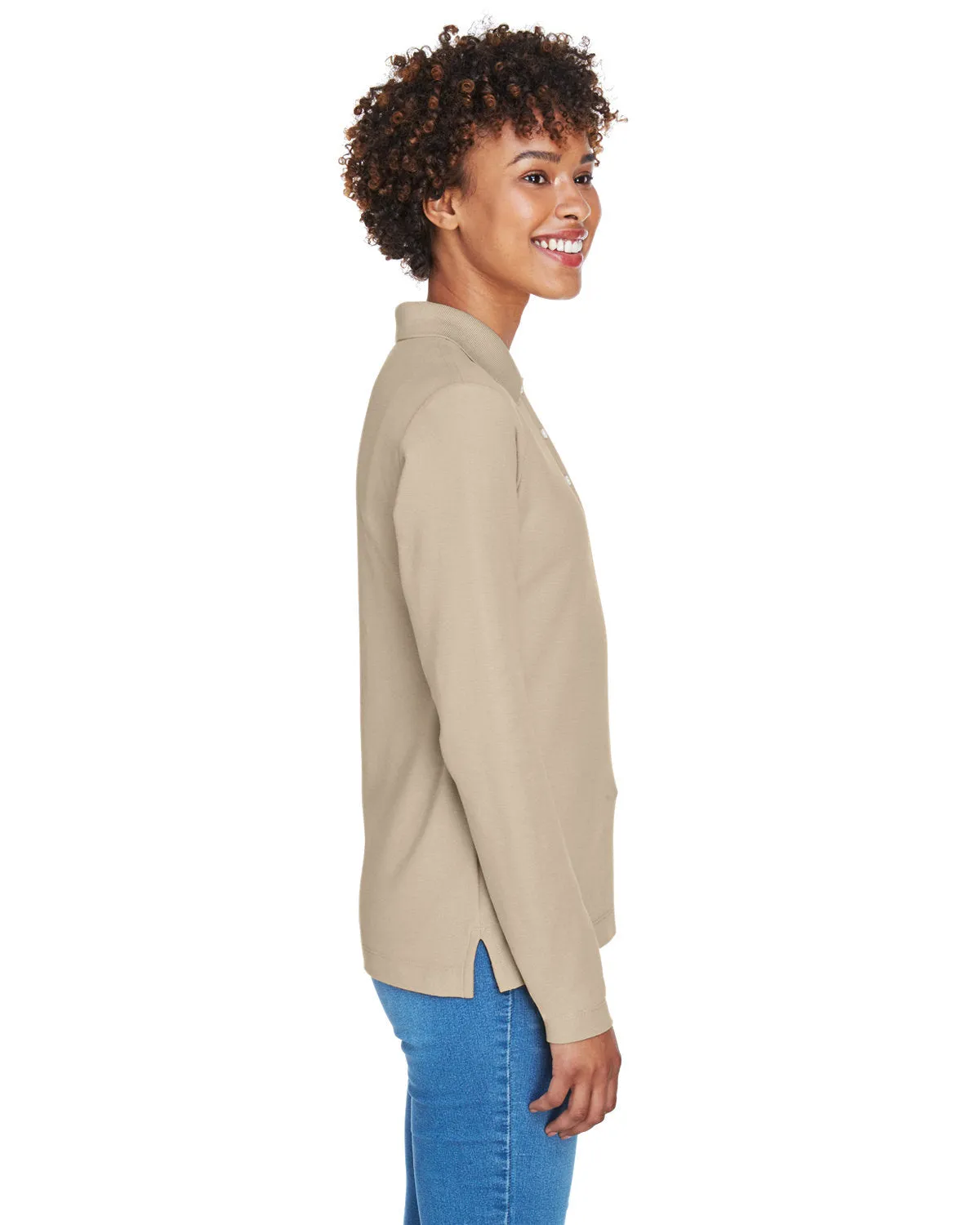 Devon & Jones Ladies' Pima Piqué Long-Sleeve Polo