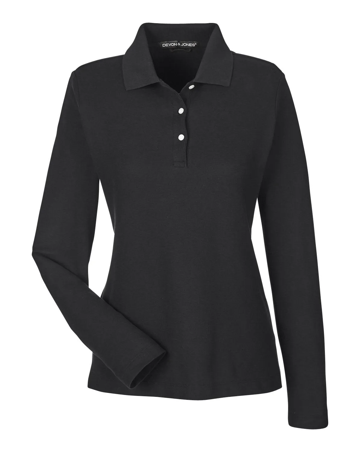 Devon & Jones Ladies' Pima Piqué Long-Sleeve Polo