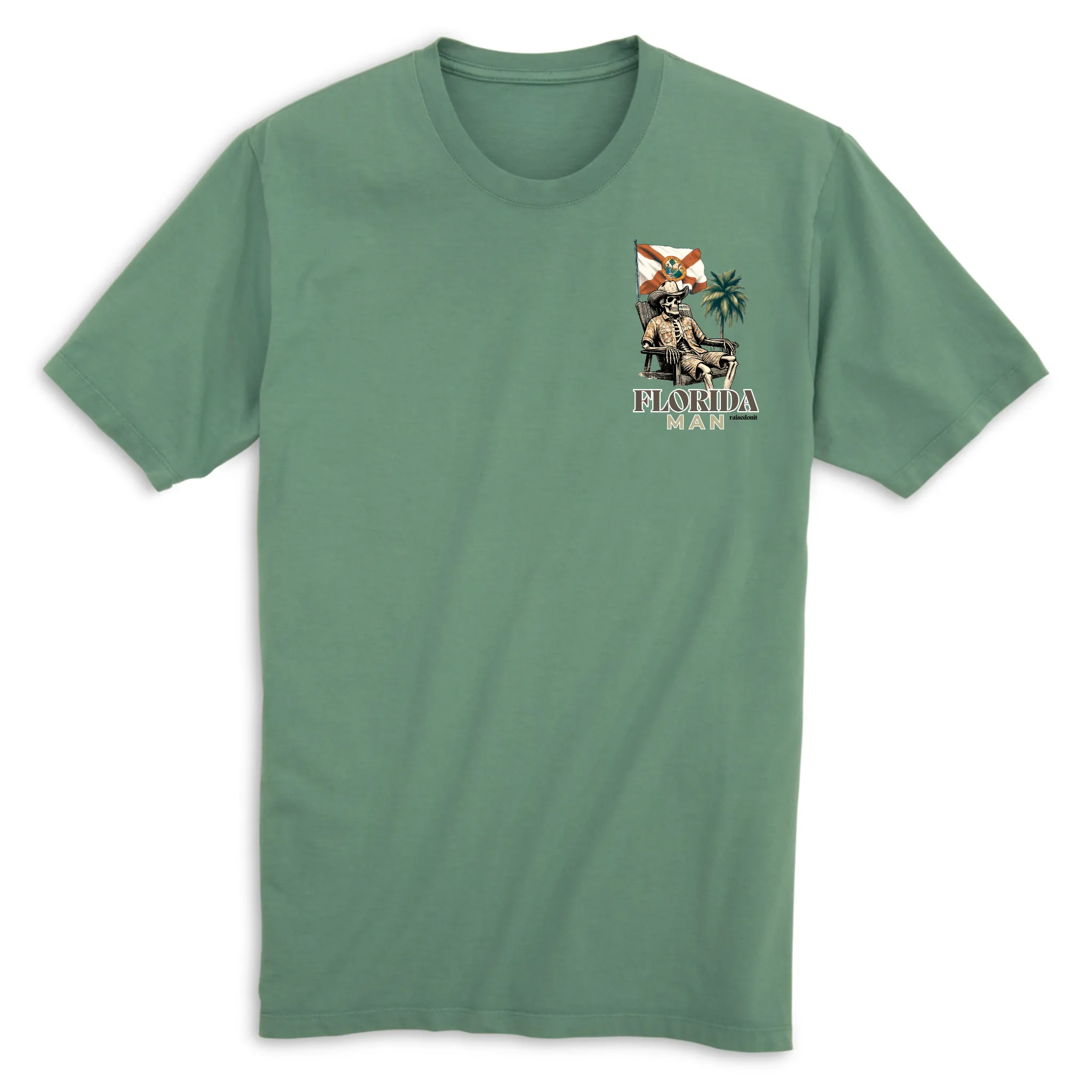 Florida Man Beach Skeleton | FL Green | Unisex Short Sleeve Comfort Tee