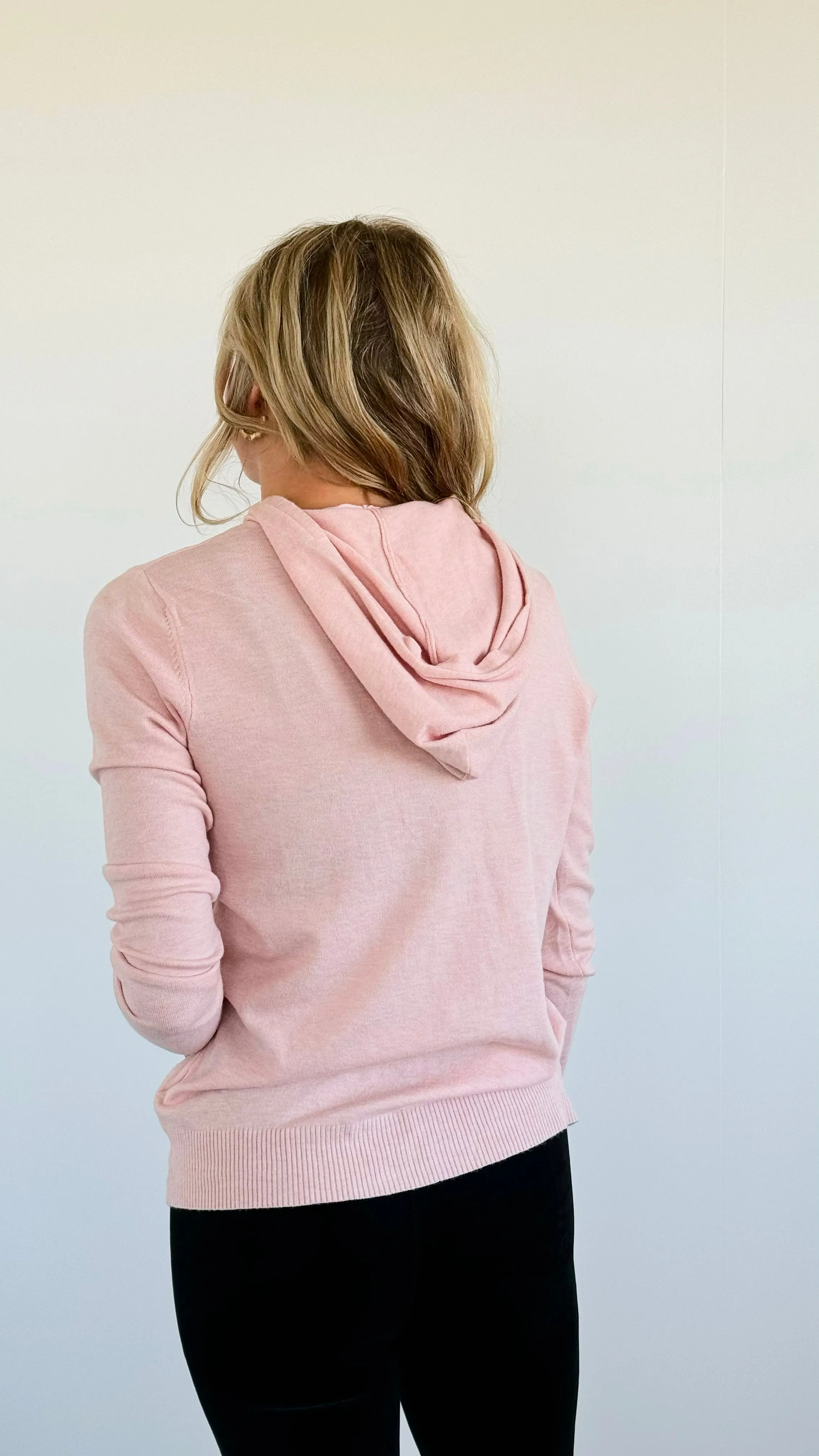 Hello Bear Hoodie Top- Blush