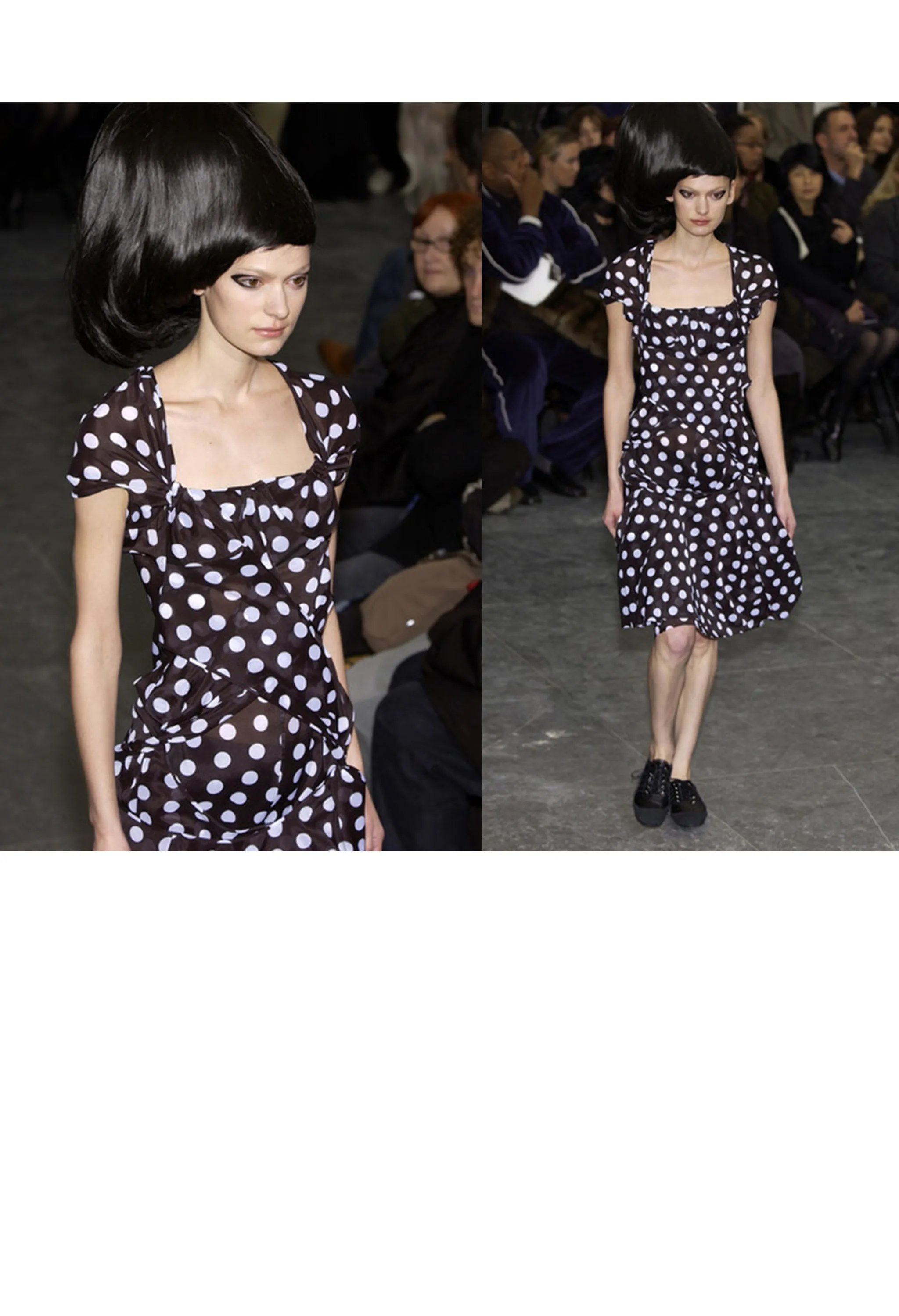 JUNYA WATANABE  BLACK & WHITE POLKA DOT CONCEPT DRESS 2004