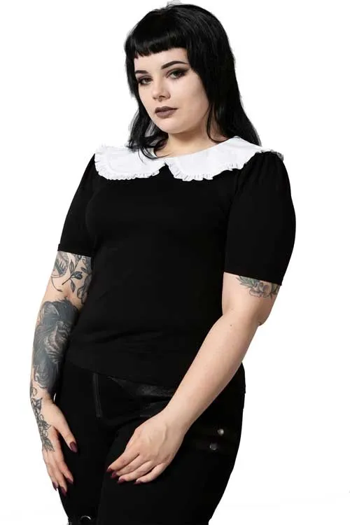 Killstar Ruby Lace Collared Top * SUPER SOFT *