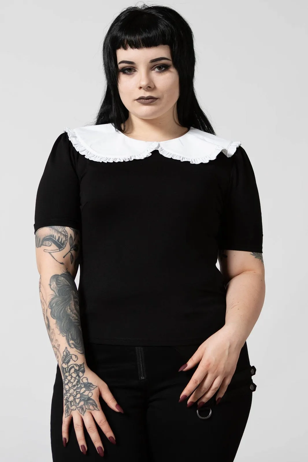 Killstar Ruby Lace Collared Top * SUPER SOFT *