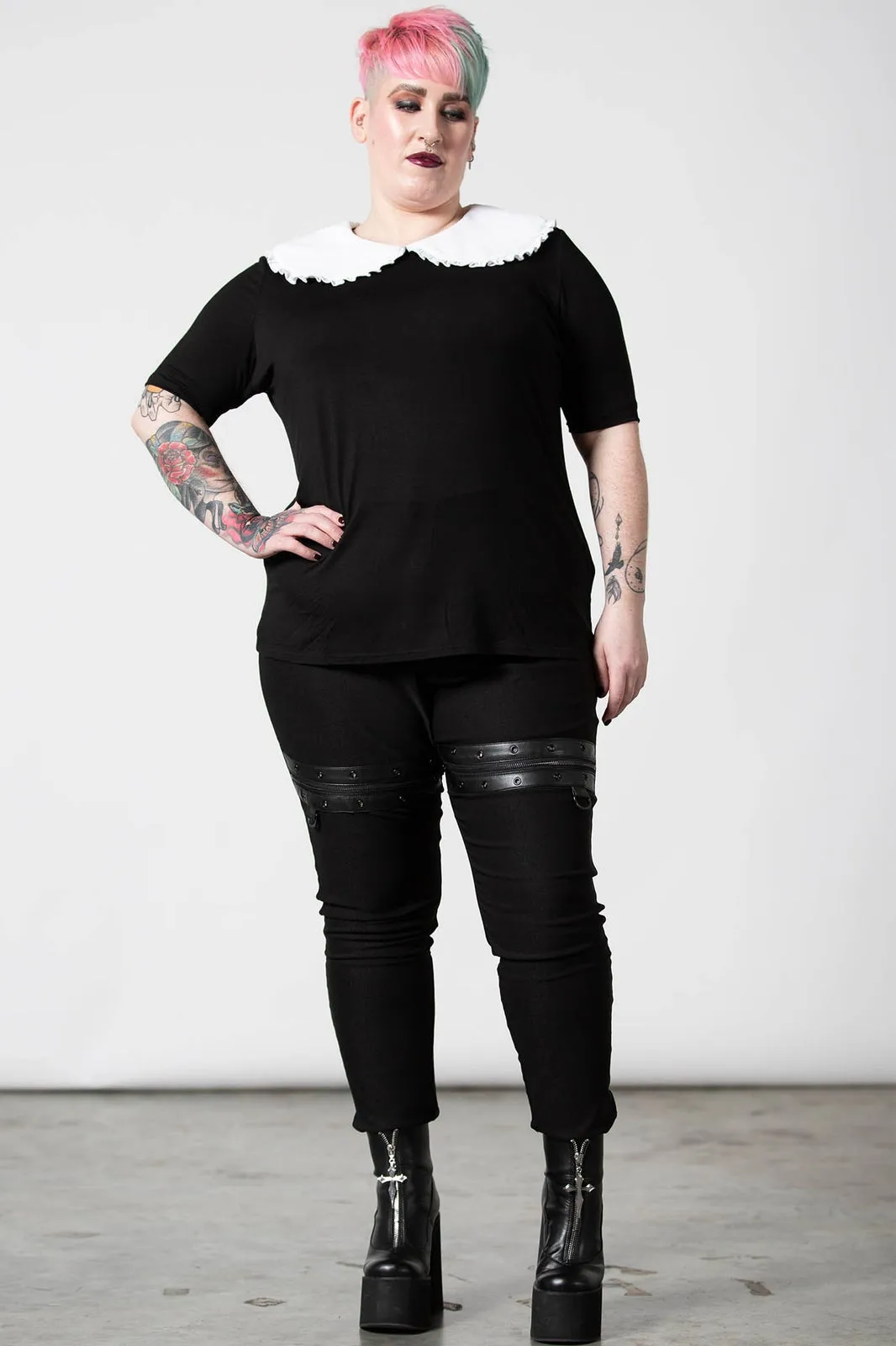 Killstar Ruby Lace Collared Top * SUPER SOFT *