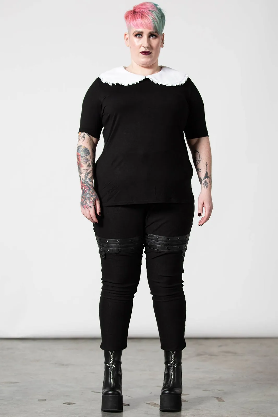 Killstar Ruby Lace Collared Top * SUPER SOFT *