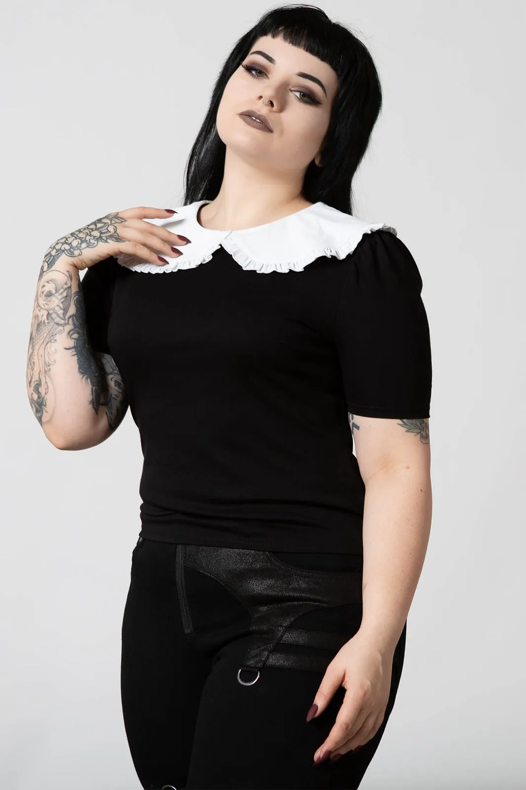 Killstar Ruby Lace Collared Top * SUPER SOFT *