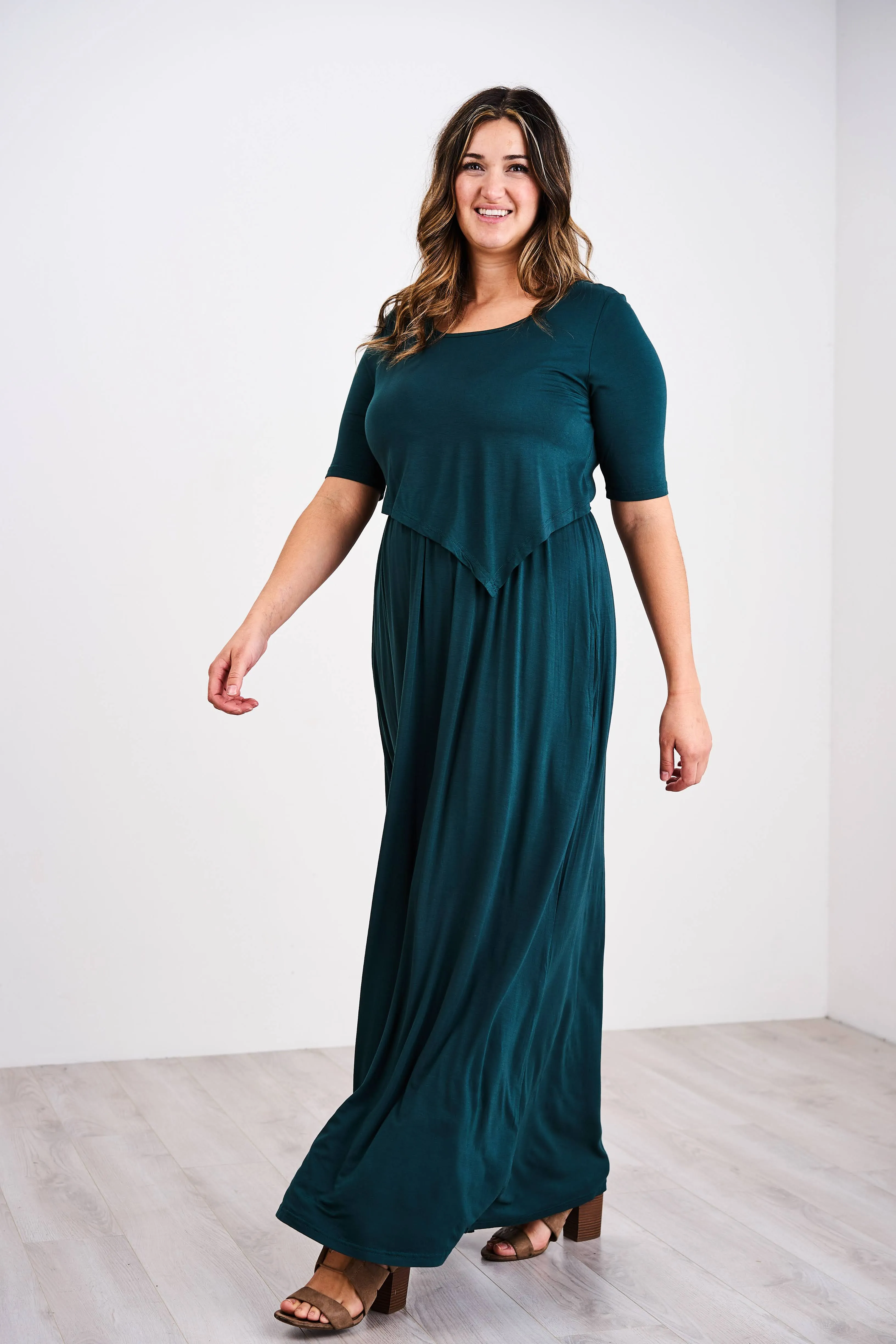 Latched Mama Front Knot Nursing Maxi Dress