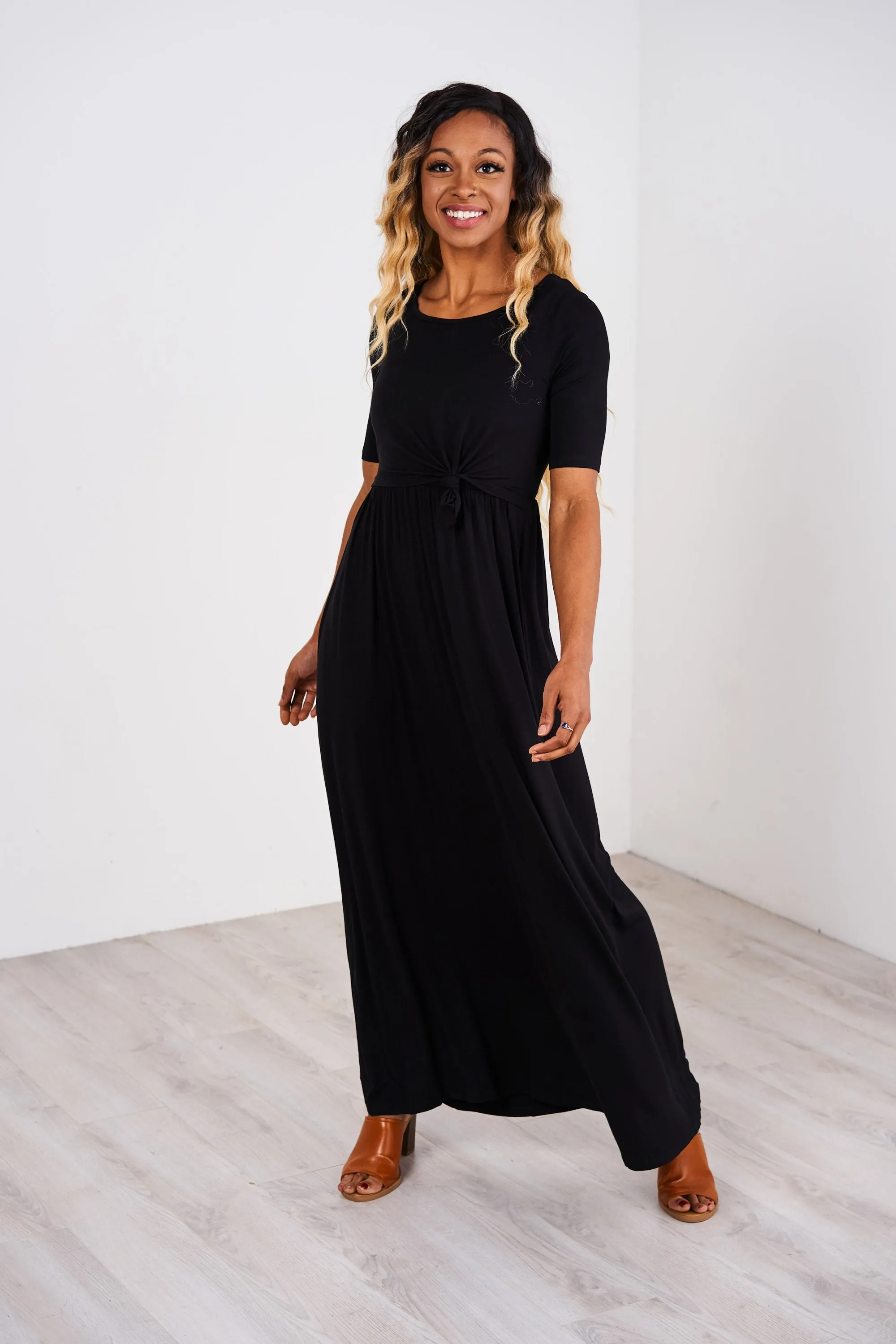 Latched Mama Front Knot Nursing Maxi Dress