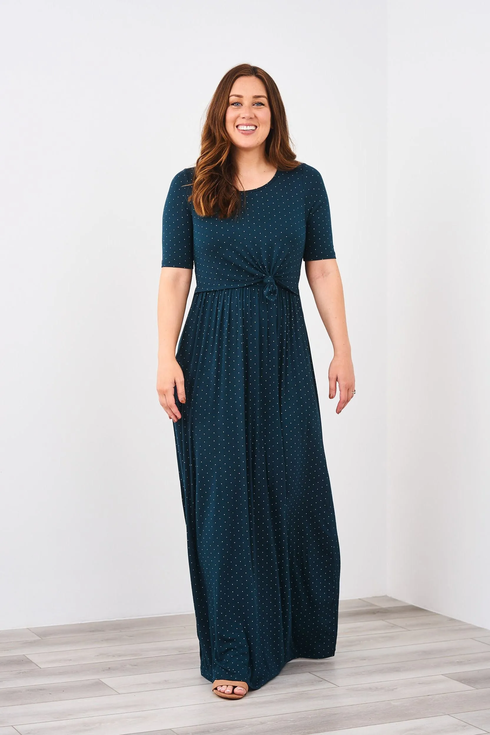 Latched Mama Front Knot Nursing Maxi Dress