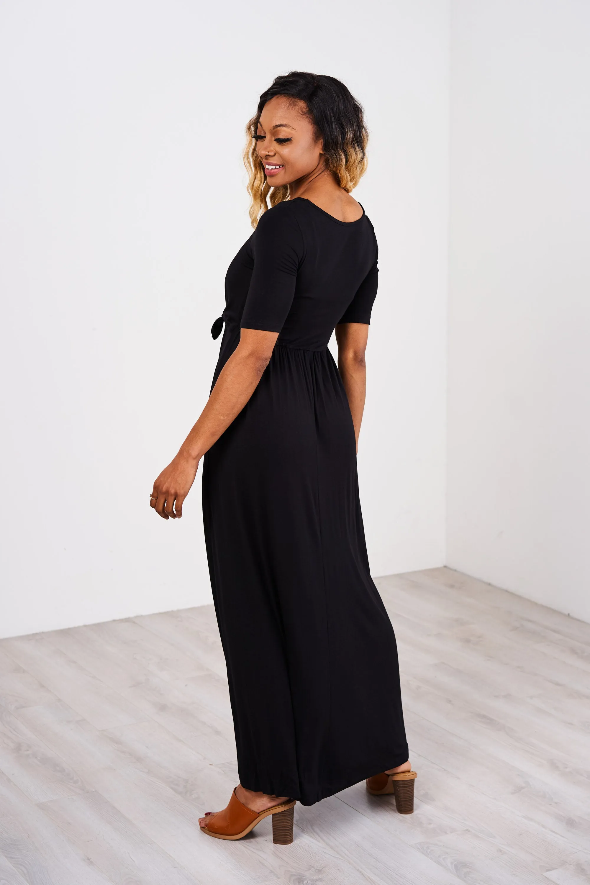 Latched Mama Front Knot Nursing Maxi Dress