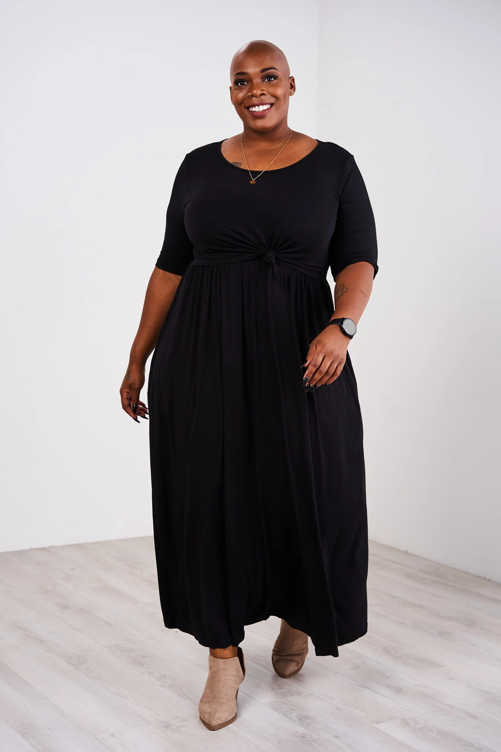 Latched Mama Front Knot Nursing Maxi Dress