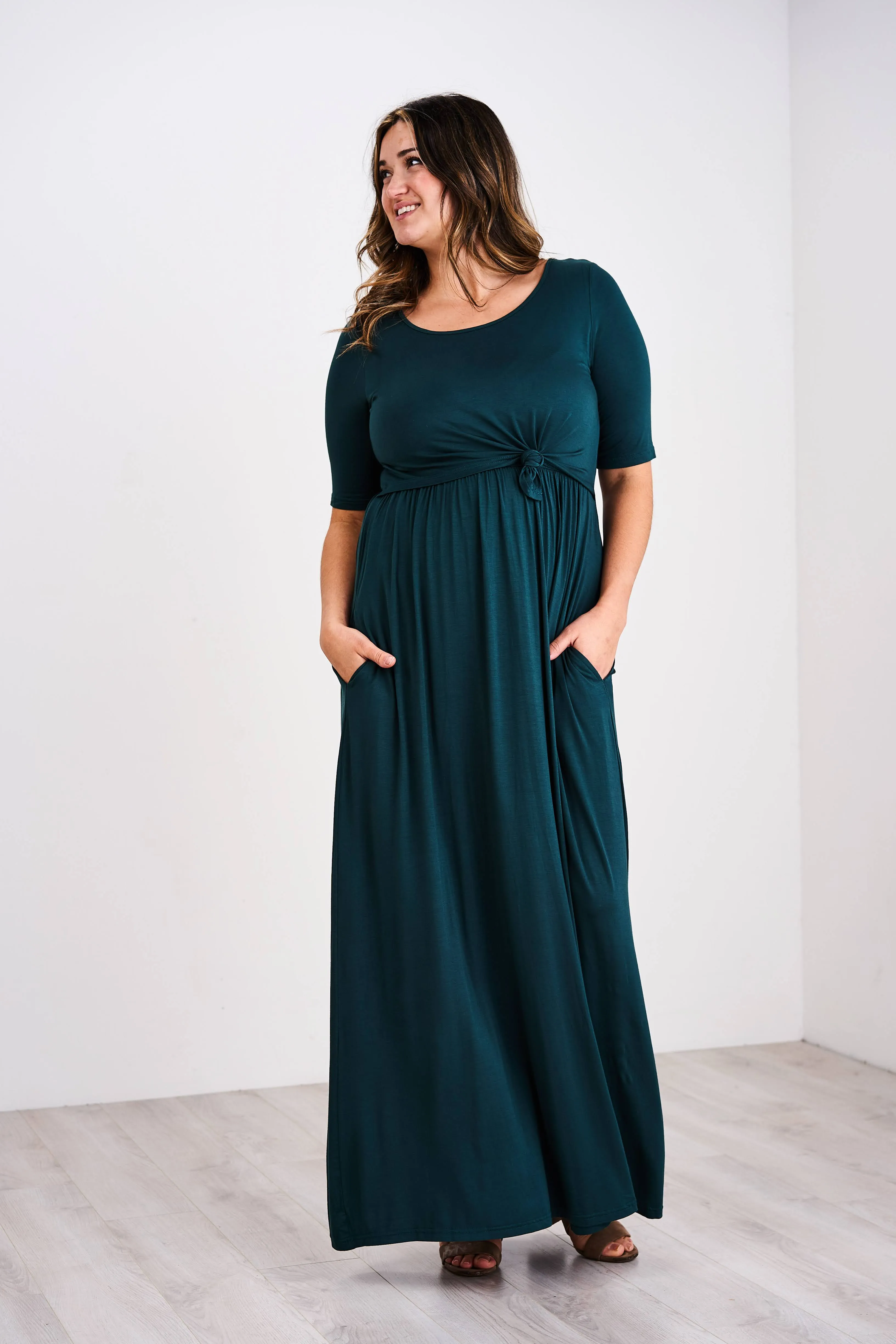 Latched Mama Front Knot Nursing Maxi Dress