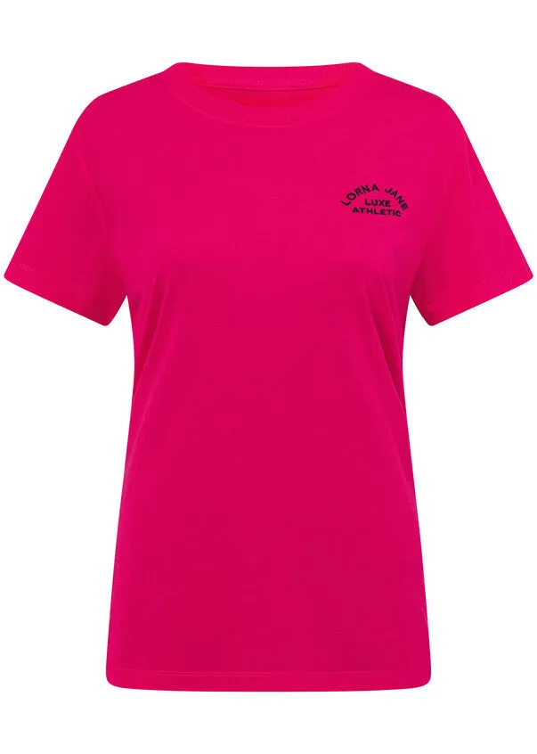 Lorna Jane Lotus T-Shirt - Neon Raspberry