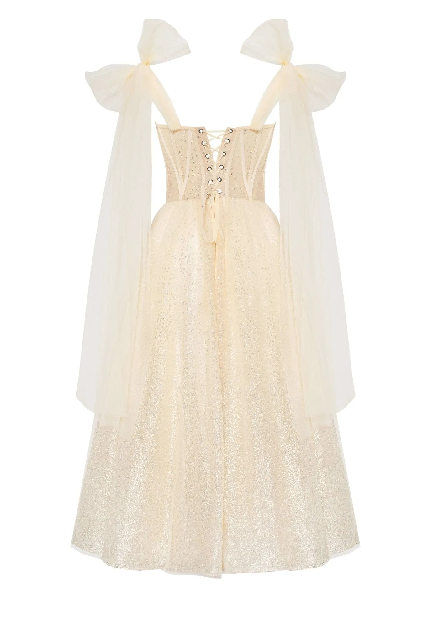 Melon Sparkly midi tulle dress