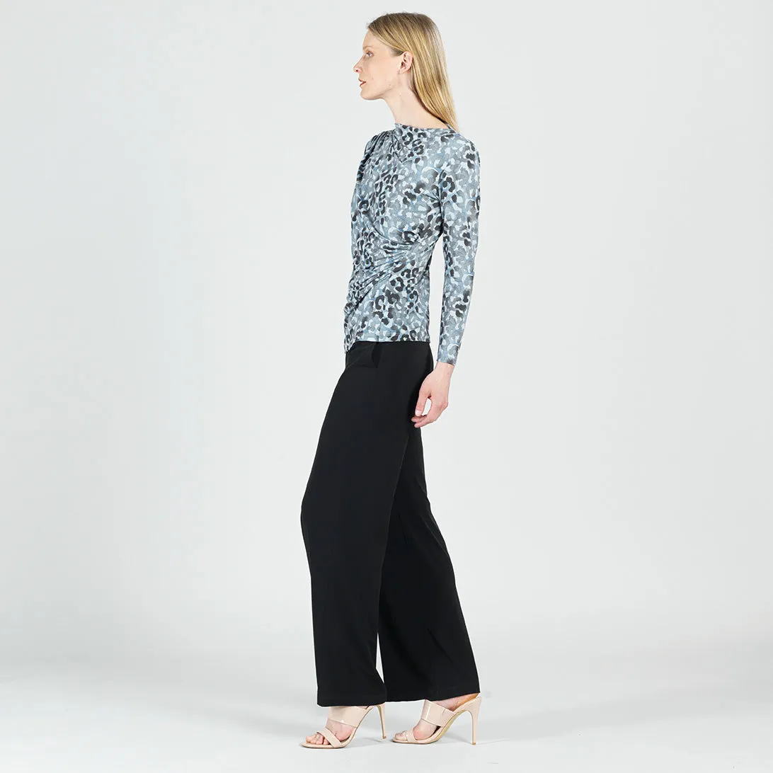 Pleat Knit - Ruched Drape Top - Leopard Print - Final Sale!