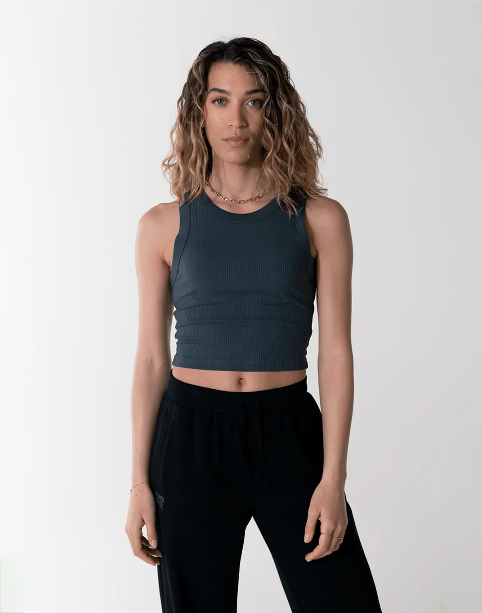 Ribbed Crop Vest in Orbit