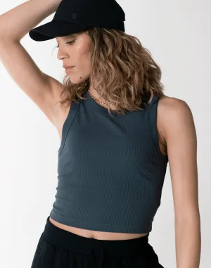 Ribbed Crop Vest in Orbit