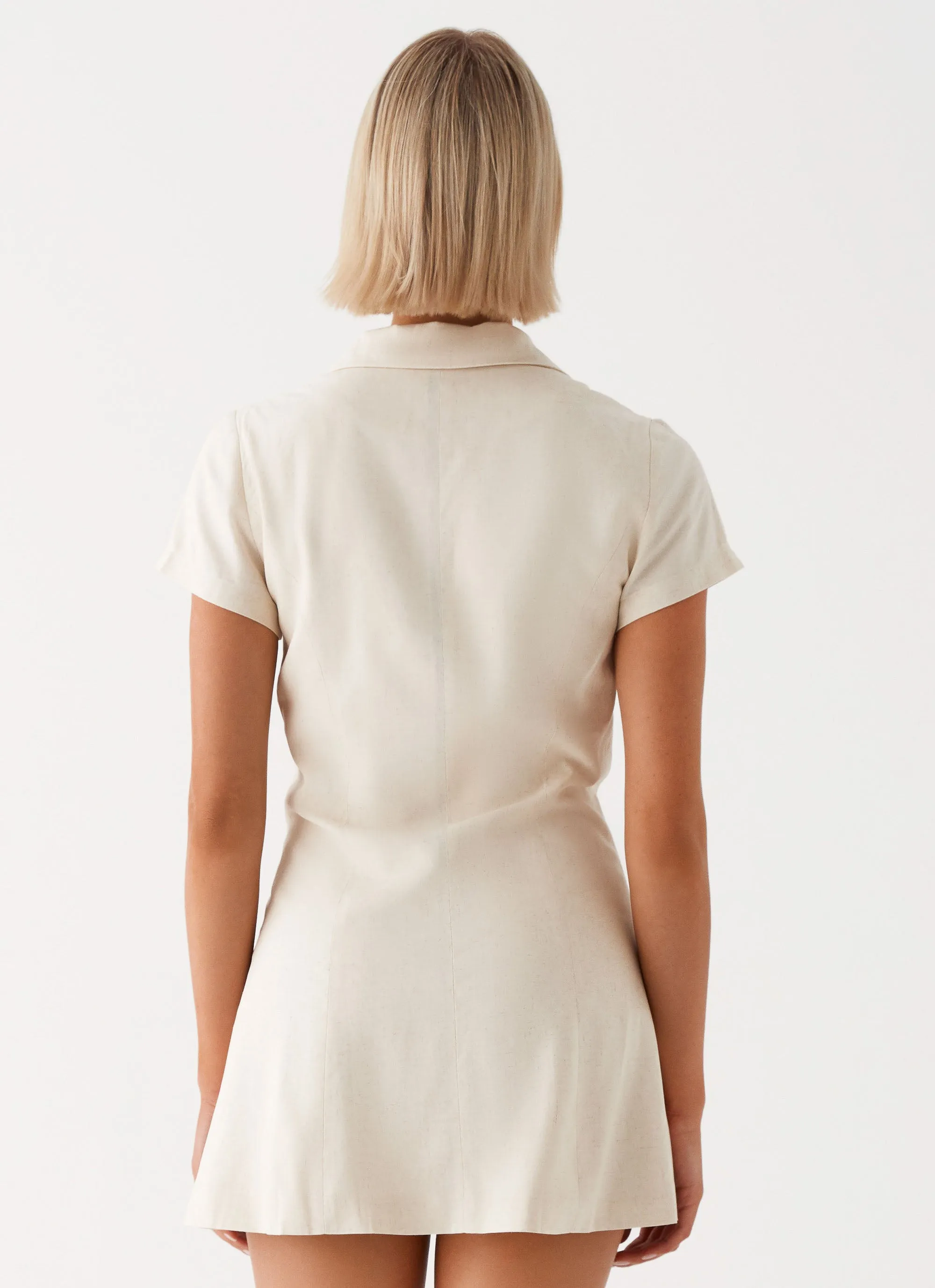 Russo Linen Mini Dress - Oatmeal