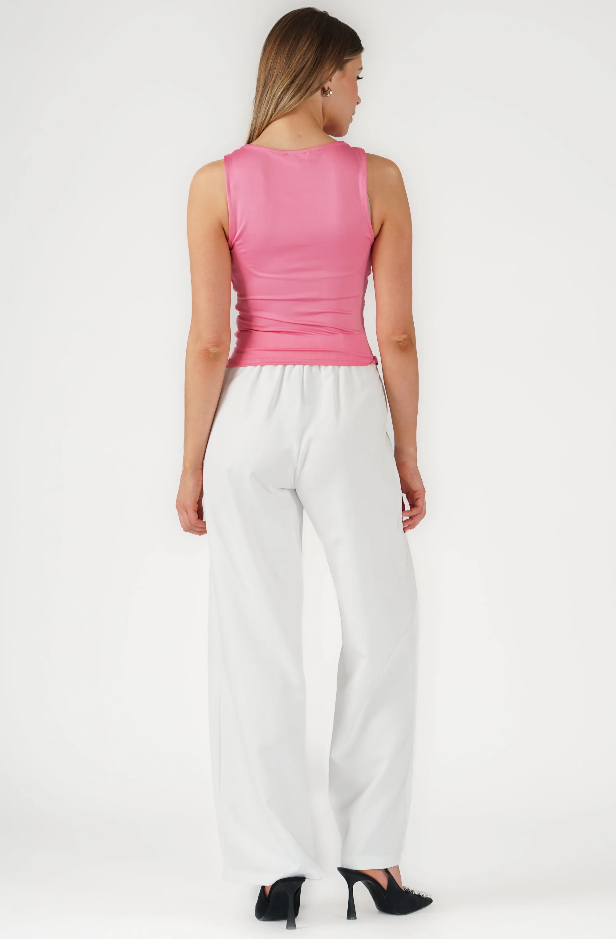 Sleeveless Top with Side Ruching