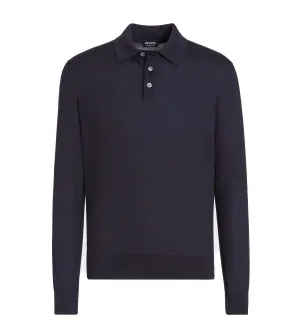 ZEGNA Cashmere Silk Long Sleeve Polo